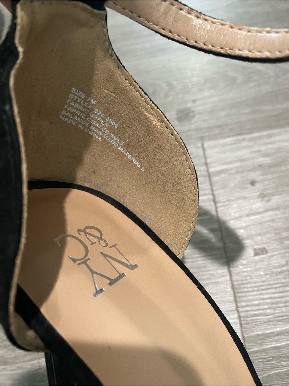 New York & Company Black Scalloped Ankle-Strap Heels - Picture 2 of 6